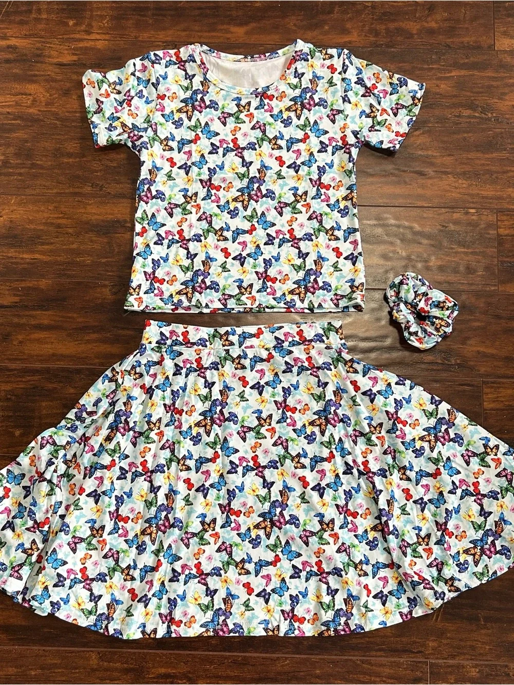 NEW Butterfly 3-Piece Skirt & Top Set Handmade 12T - Picture 1 of 12